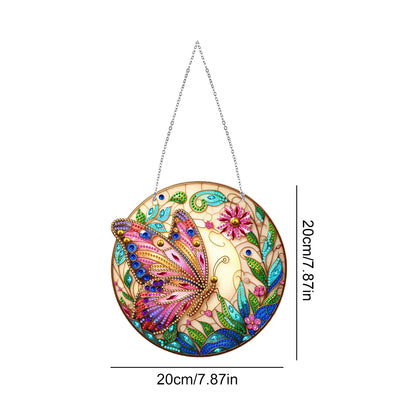 Sun Catcher 5D Diamond Painting Dots Pendant for Office Decor (Butterfly KJ0104)
