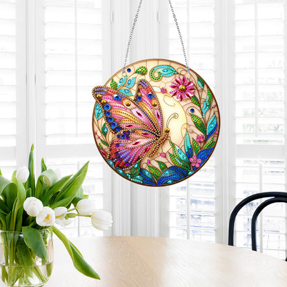 Sun Catcher 5D Diamond Painting Dots Pendant for Office Decor (Butterfly KJ0104)