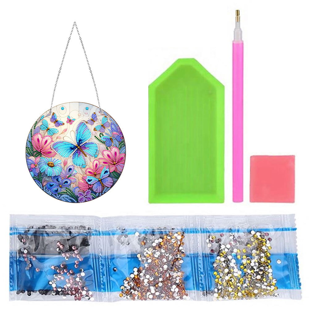 Sun Catcher 5D Diamond Painting Dots Pendant for Office Decor (Butterfly KJ0105)