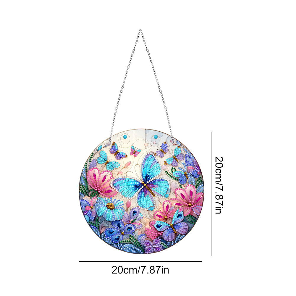 Sun Catcher 5D Diamond Painting Dots Pendant for Office Decor (Butterfly KJ0105)
