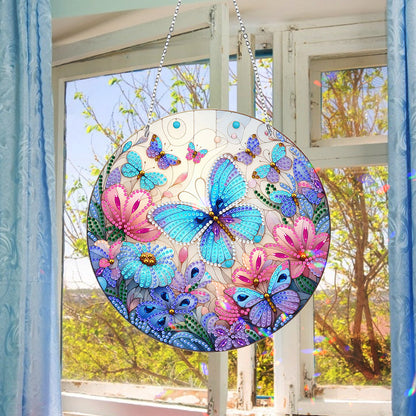 Sun Catcher 5D Diamond Painting Dots Pendant for Office Decor (Butterfly KJ0105)