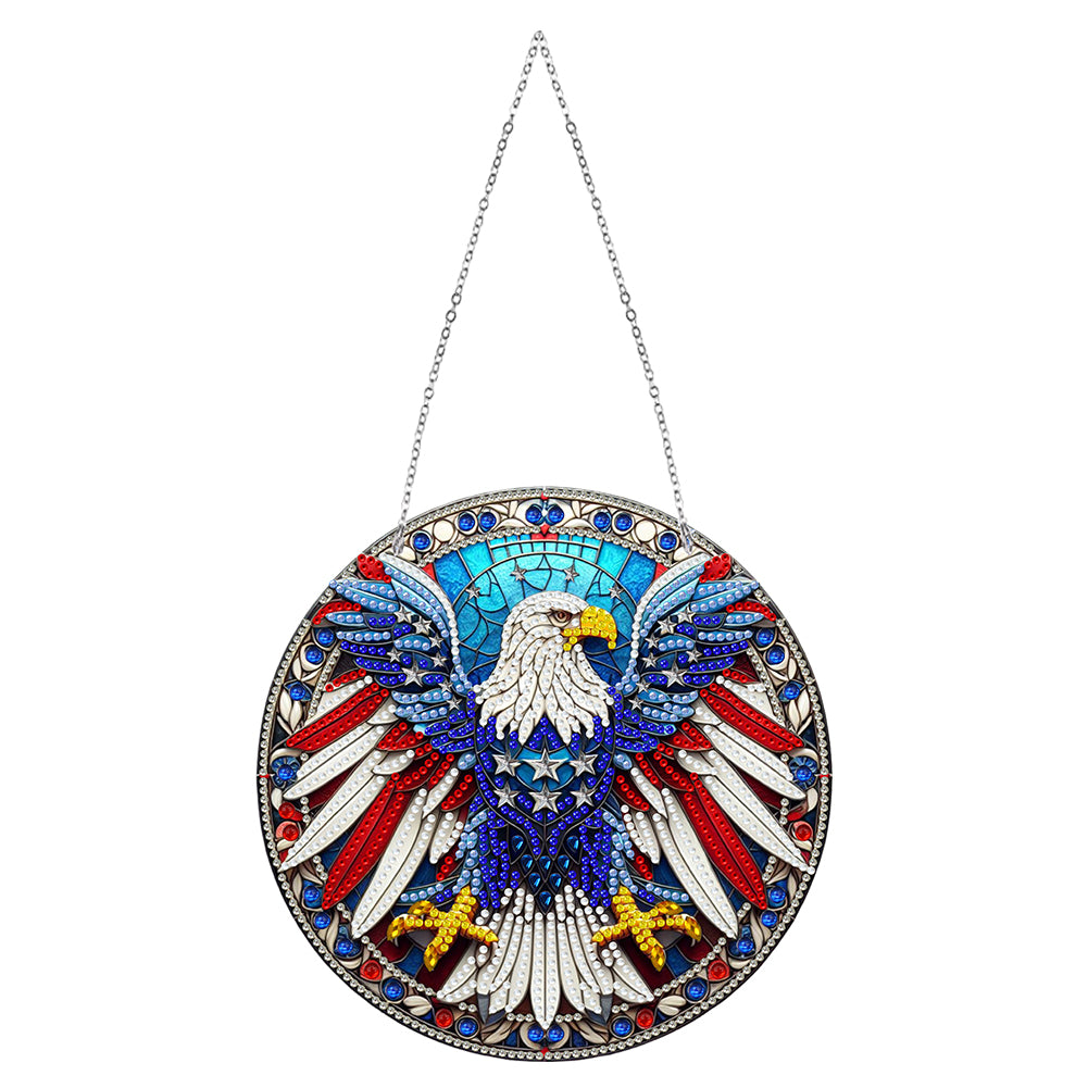 Sun Catcher Diamond Painting Dot Pendant for Office Decor (American EagleKJ0108)