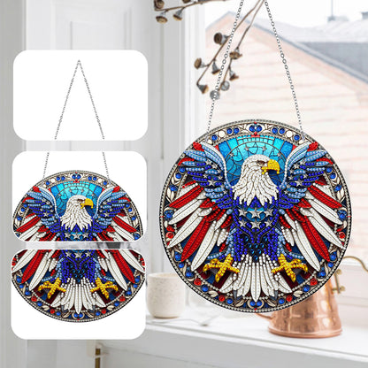 Sun Catcher Diamond Painting Dot Pendant for Office Decor (American EagleKJ0108)