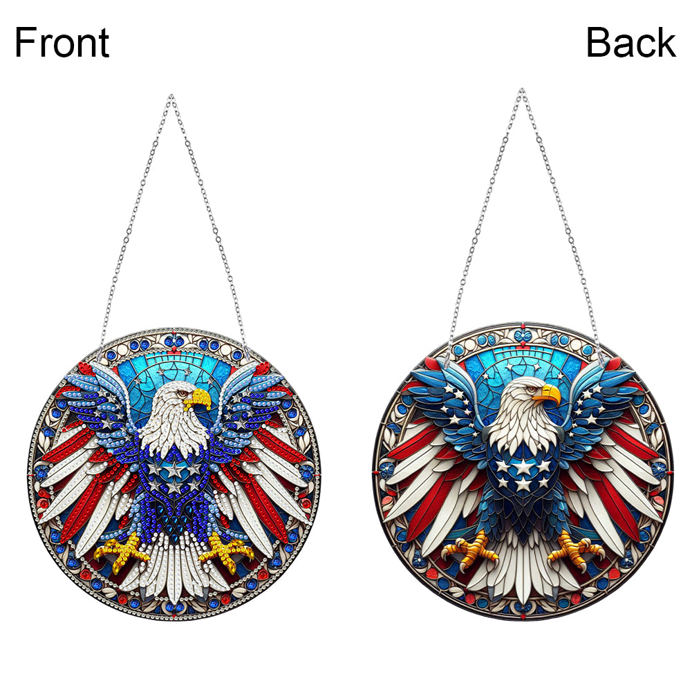 Sun Catcher Diamond Painting Dot Pendant for Office Decor (American EagleKJ0108)