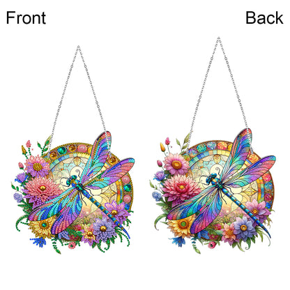 Sun Catcher Diamond Painting Dot Pendant for Office Decor (Dragonfly KJ0109)