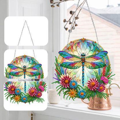 Sun Catcher Diamond Painting Dot Pendant for Office Decor (Dragonfly KJ0110)