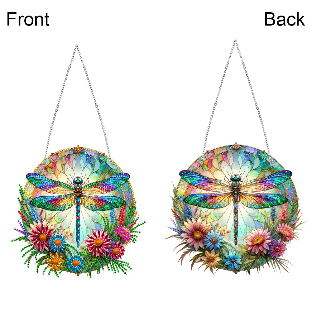 Sun Catcher Diamond Painting Dot Pendant for Office Decor (Dragonfly KJ0110)