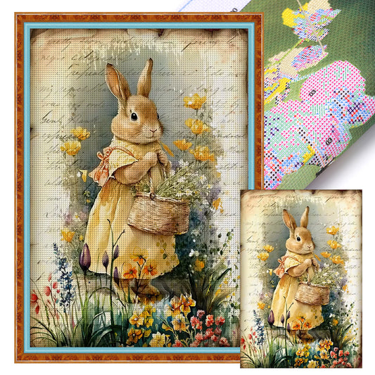 Retro Bunny - 11CT Stamped Cross Stitch 40*60CM