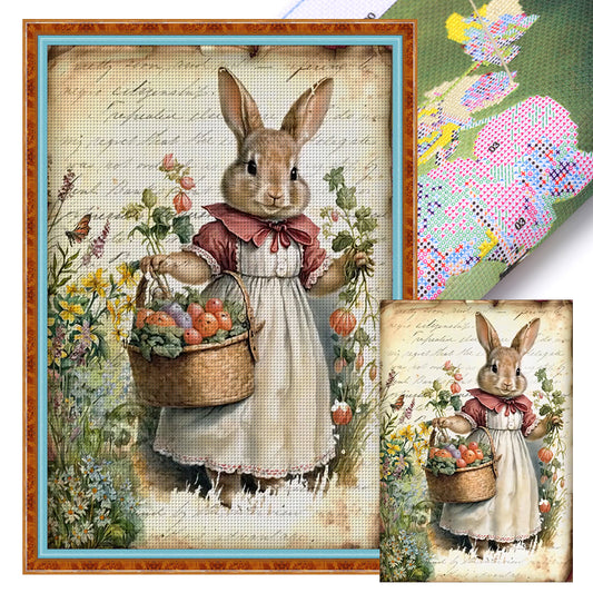 Retro Bunny - 11CT Stamped Cross Stitch 40*60CM