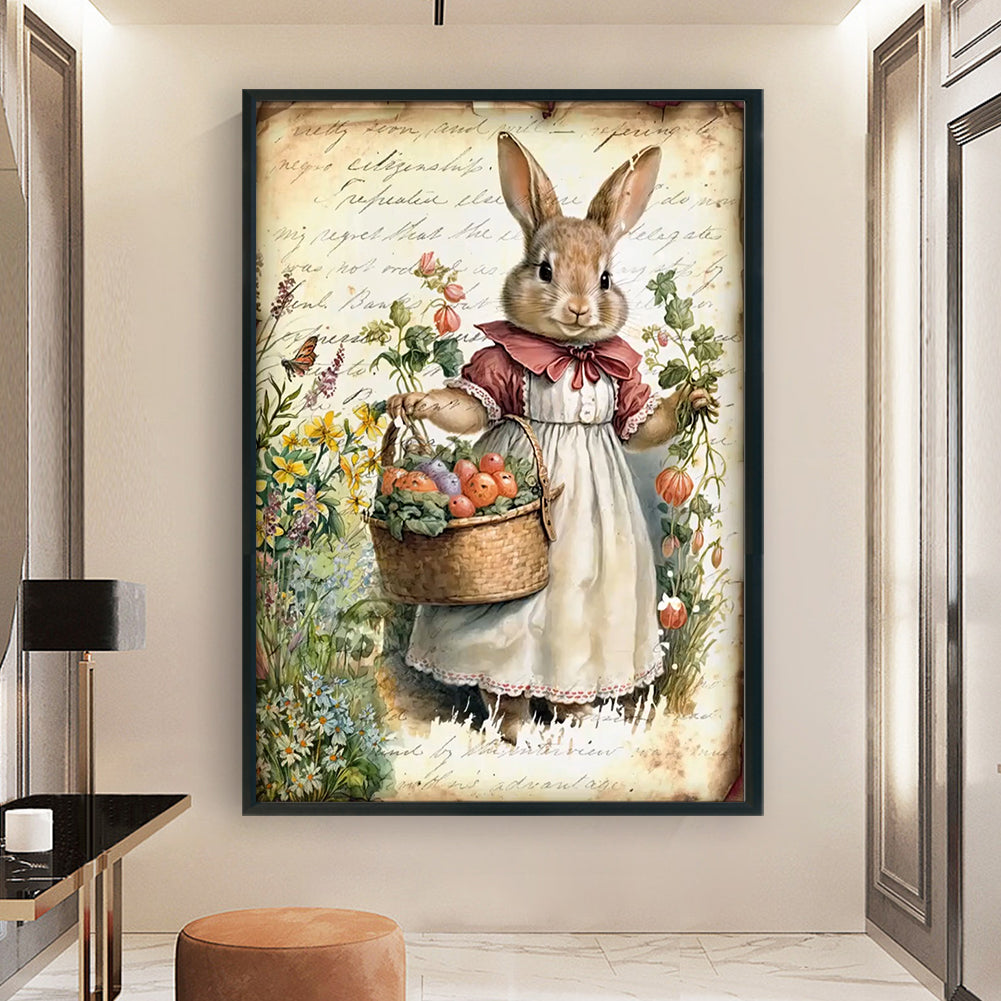 Retro Bunny - 11CT Stamped Cross Stitch 40*60CM