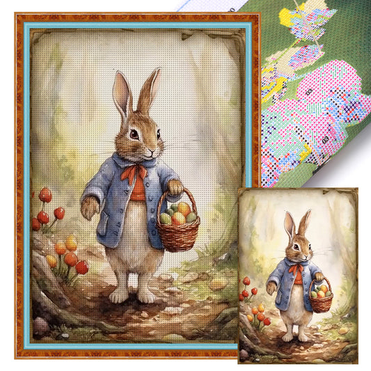 Retro Bunny - 11CT Stamped Cross Stitch 40*60CM