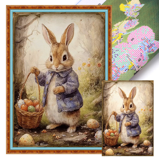 Retro Bunny - 11CT Stamped Cross Stitch 40*60CM