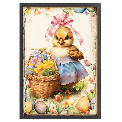 Retro Poster-Easter Egg Chick - 11CT Stamped Cross Stitch 40*60CM