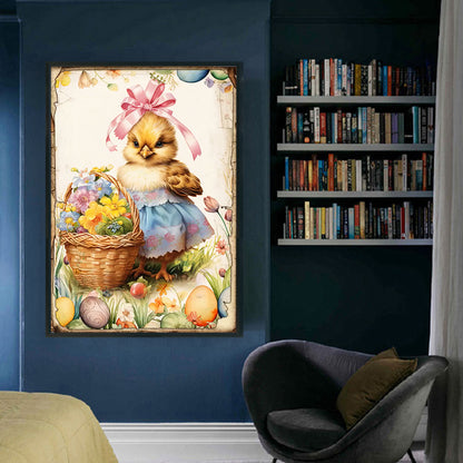 Retro Poster-Easter Egg Chick - 11CT Stamped Cross Stitch 40*60CM