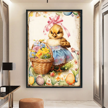 Retro Poster-Easter Egg Chick - 11CT Stamped Cross Stitch 40*60CM