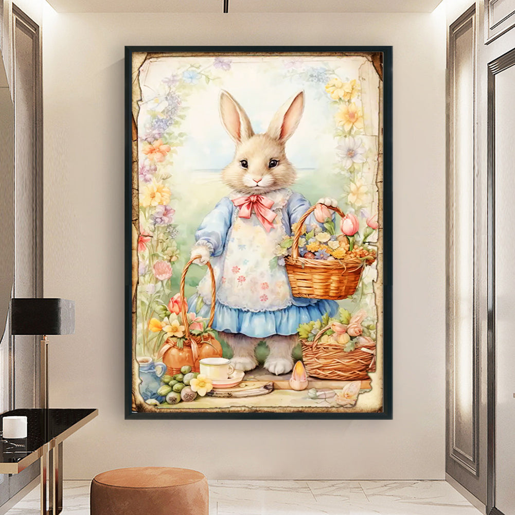 Retro Poster-Easter Egg Bunny - 11CT Stamped Cross Stitch 40*60CM