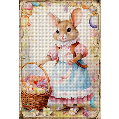 Retro Poster-Easter Egg Mouse - 11CT Stamped Cross Stitch 40*60CM