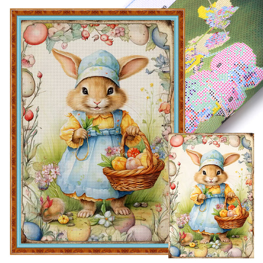 Retro Poster-Easter Egg Bunny - 11CT Stamped Cross Stitch 40*60CM