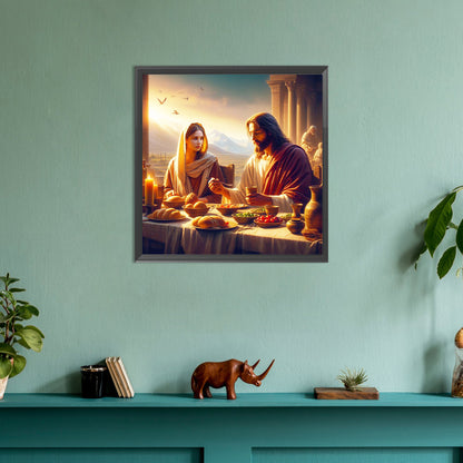 Jesus Dines With Believers - Full Round Drill Diamond Painting 30*30CM