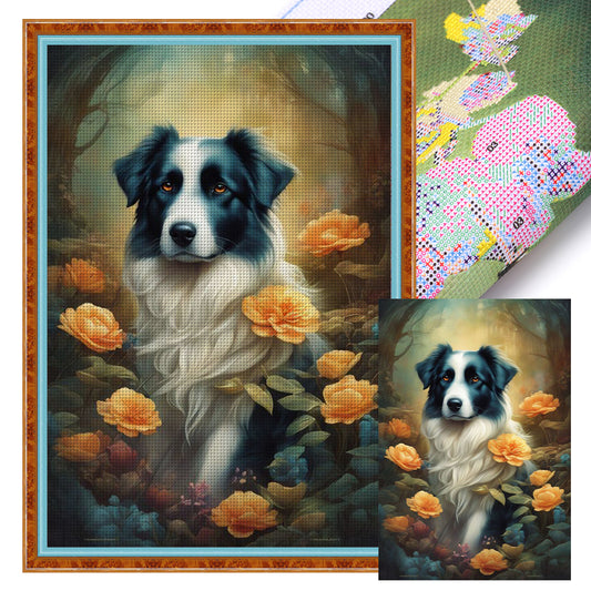 Border Collie - 11CT Stamped Cross Stitch 40*60CM