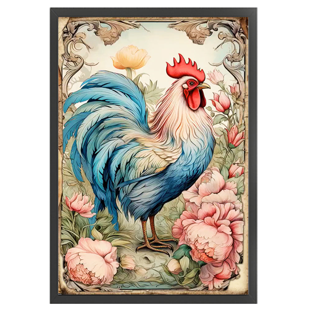 Retro Poster - Rooster - 11CT Stamped Cross Stitch 40*60CM