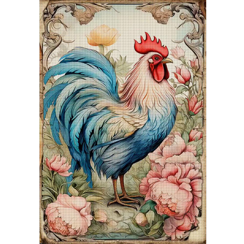 Retro Poster - Rooster - 11CT Stamped Cross Stitch 40*60CM