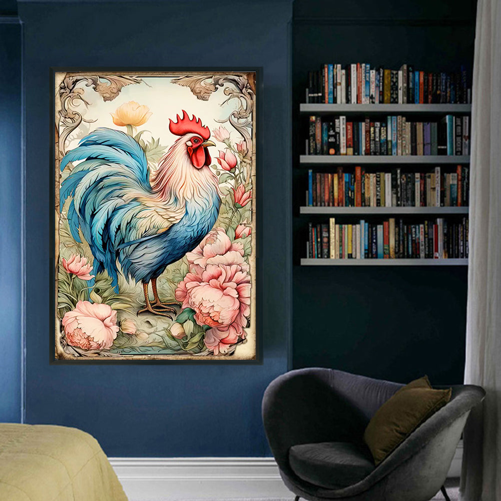 Retro Poster - Rooster - 11CT Stamped Cross Stitch 40*60CM