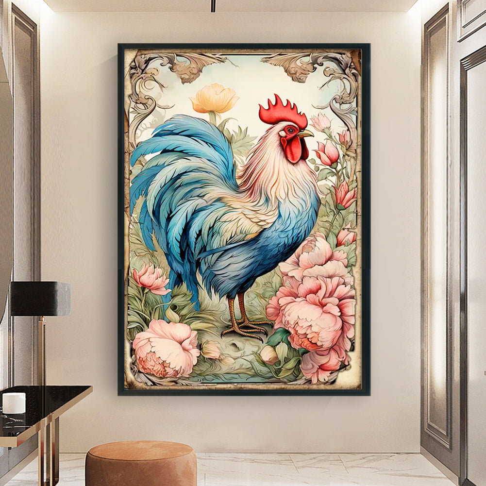 Retro Poster - Rooster - 11CT Stamped Cross Stitch 40*60CM