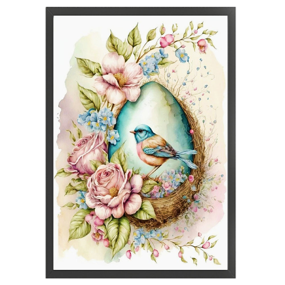 Retro Poster-Flowers And Easter Eggs - 11CT Stamped Cross Stitch 40*60CM