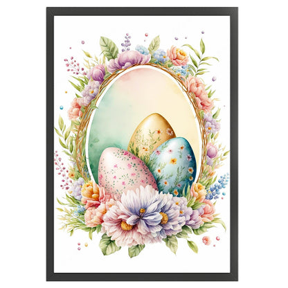 Retro Poster-Flowers And Easter Eggs - 11CT Stamped Cross Stitch 40*60CM