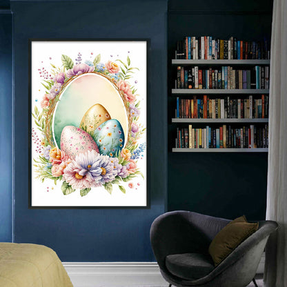 Retro Poster-Flowers And Easter Eggs - 11CT Stamped Cross Stitch 40*60CM