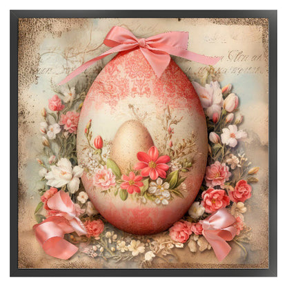 Easter Flowers And Eggs - 11CT Stamped Cross Stitch 45*45CM