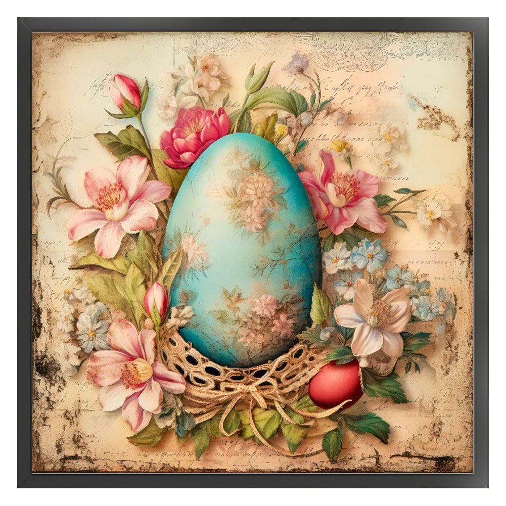 Easter Flowers And Eggs - 11CT Stamped Cross Stitch 45*45CM