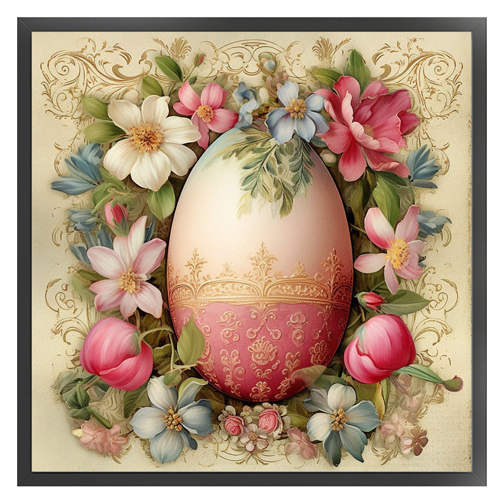 Easter Flowers And Eggs - 11CT Stamped Cross Stitch 45*45CM