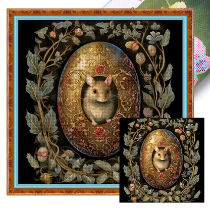 Easter Mouse - 11CT Stamped Cross Stitch 45*45CM