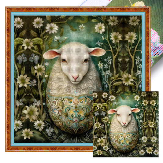 Easter Sheep - 11CT Stamped Cross Stitch 45*45CM