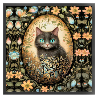 Easter Black Cat - 11CT Stamped Cross Stitch 45*45CM