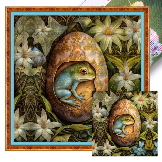 Easter Frog - 11CT Stamped Cross Stitch 45*45CM