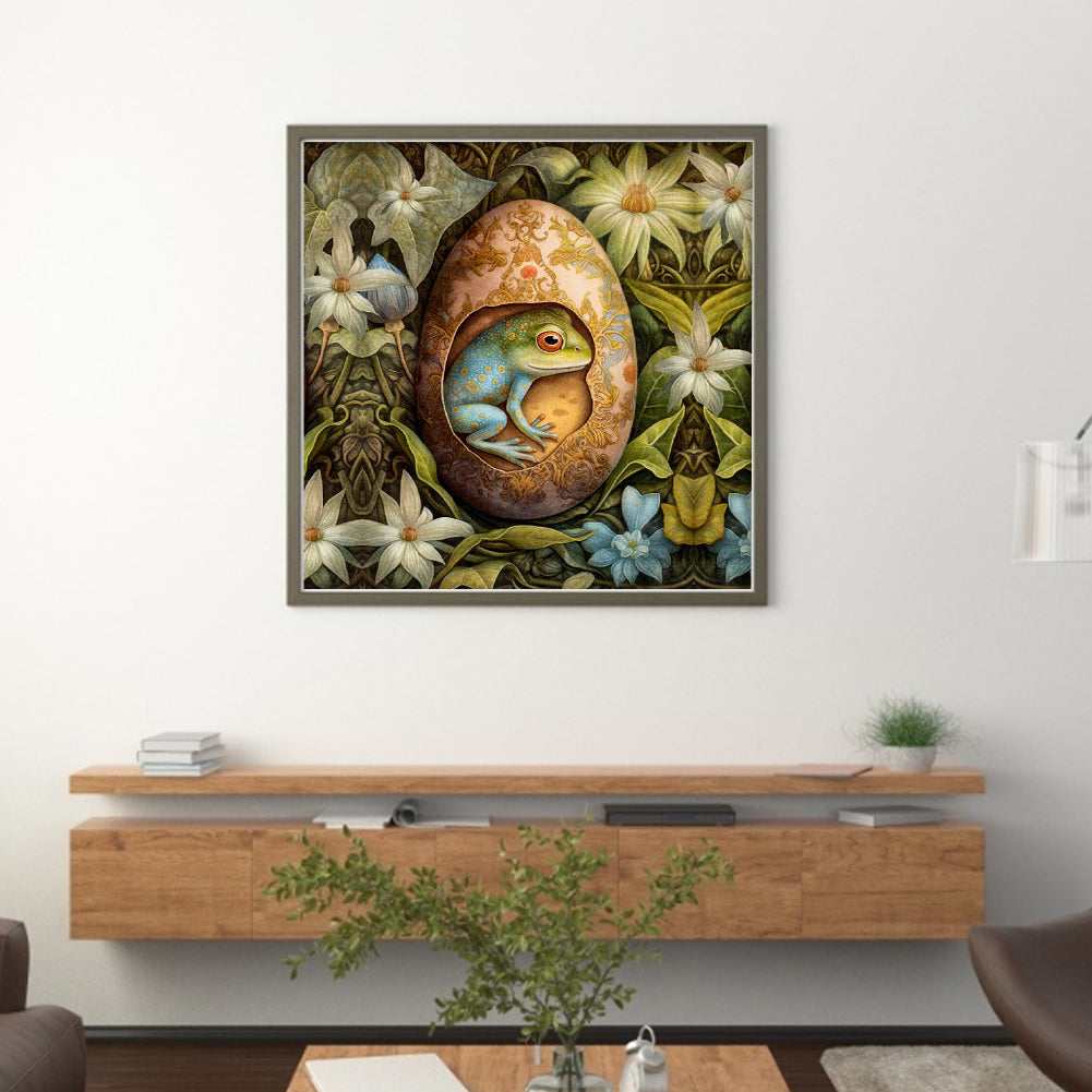 Easter Frog - 11CT Stamped Cross Stitch 45*45CM