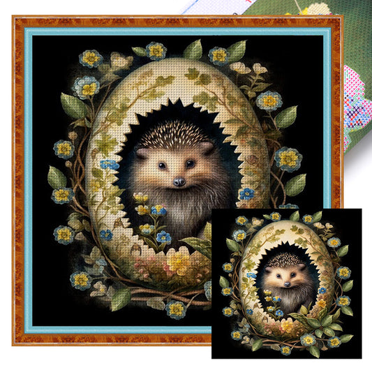 Easter Hedgehog - 11CT Stamped Cross Stitch 45*45CM