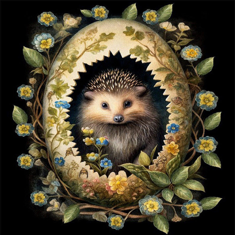 Easter Hedgehog - 11CT Stamped Cross Stitch 45*45CM