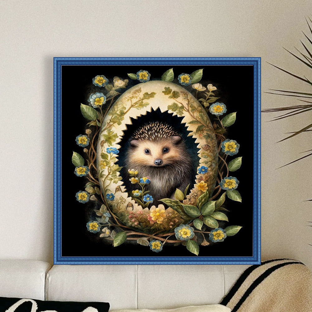 Easter Hedgehog - 11CT Stamped Cross Stitch 45*45CM