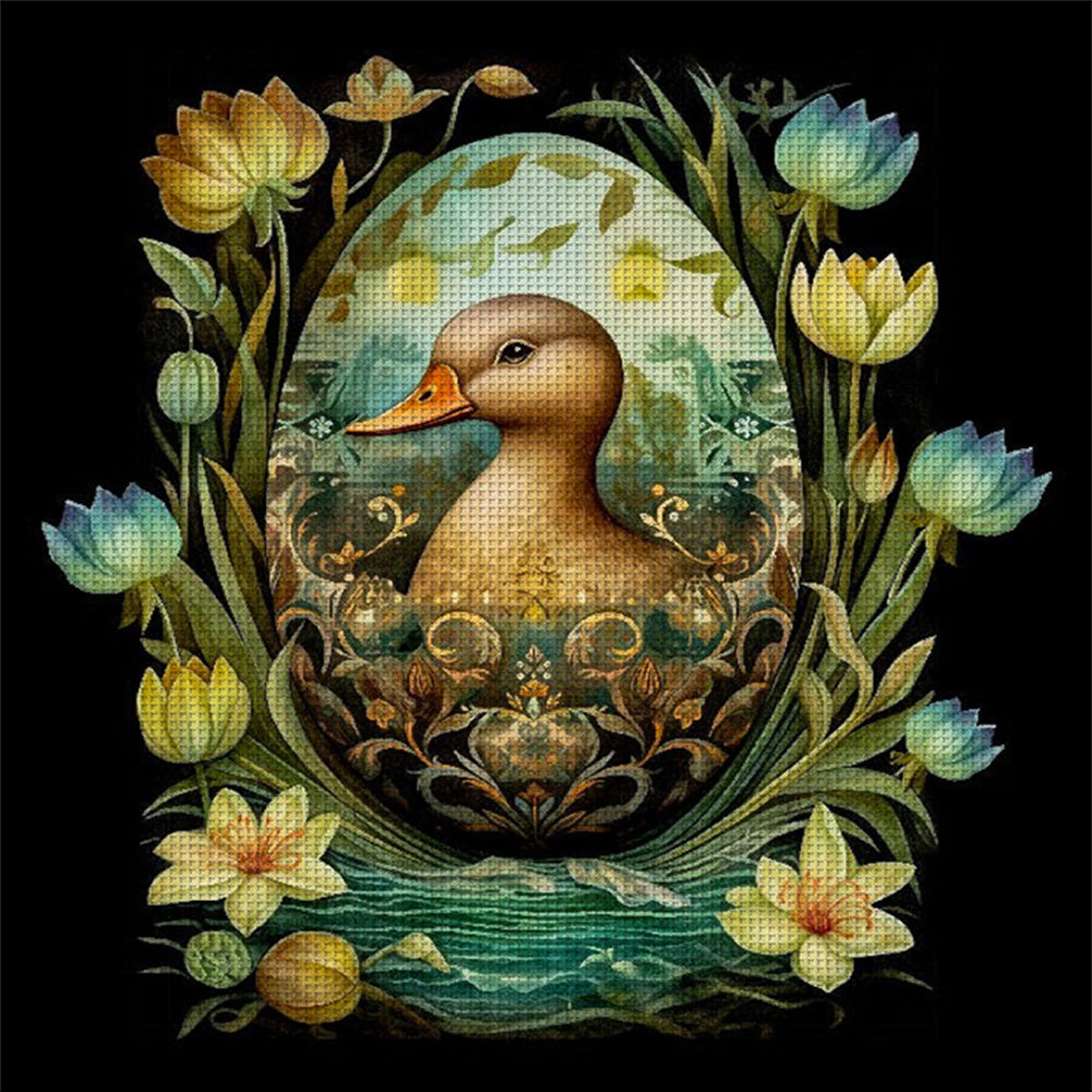 Easter Duck - 11CT Stamped Cross Stitch 45*45CM