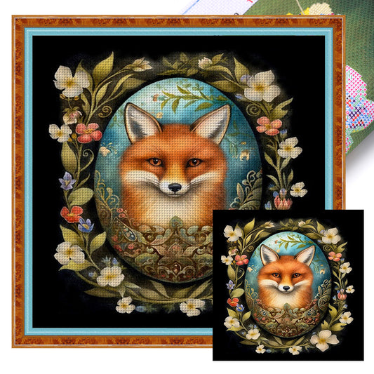 Easter Fox - 11CT Stamped Cross Stitch 45*45CM