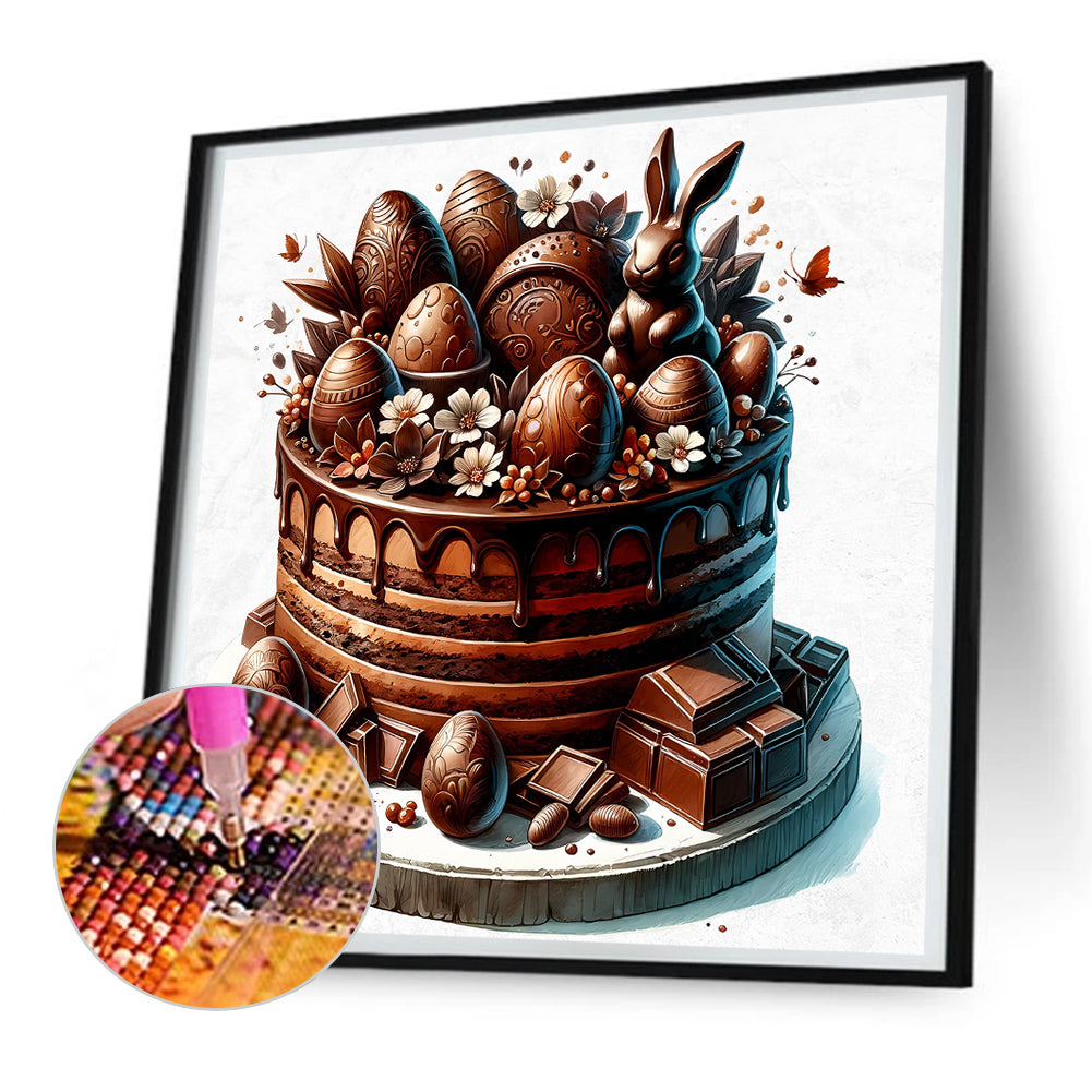 Easter Chocolate Cake - Full Round Drill Diamond Painting 30*30CM