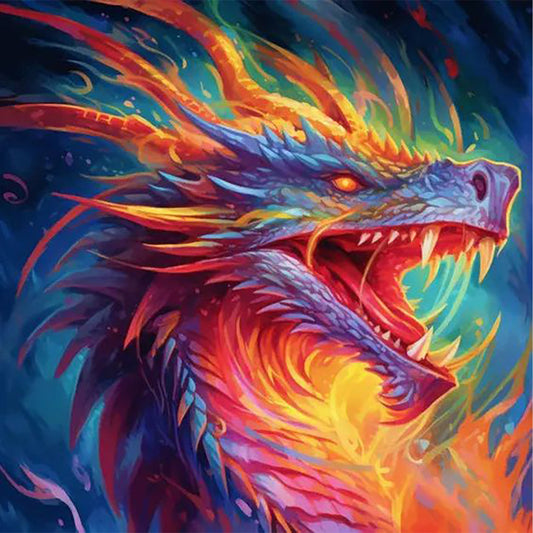 Colorful Dragon - Full Round Drill Diamond Painting 30*30CM