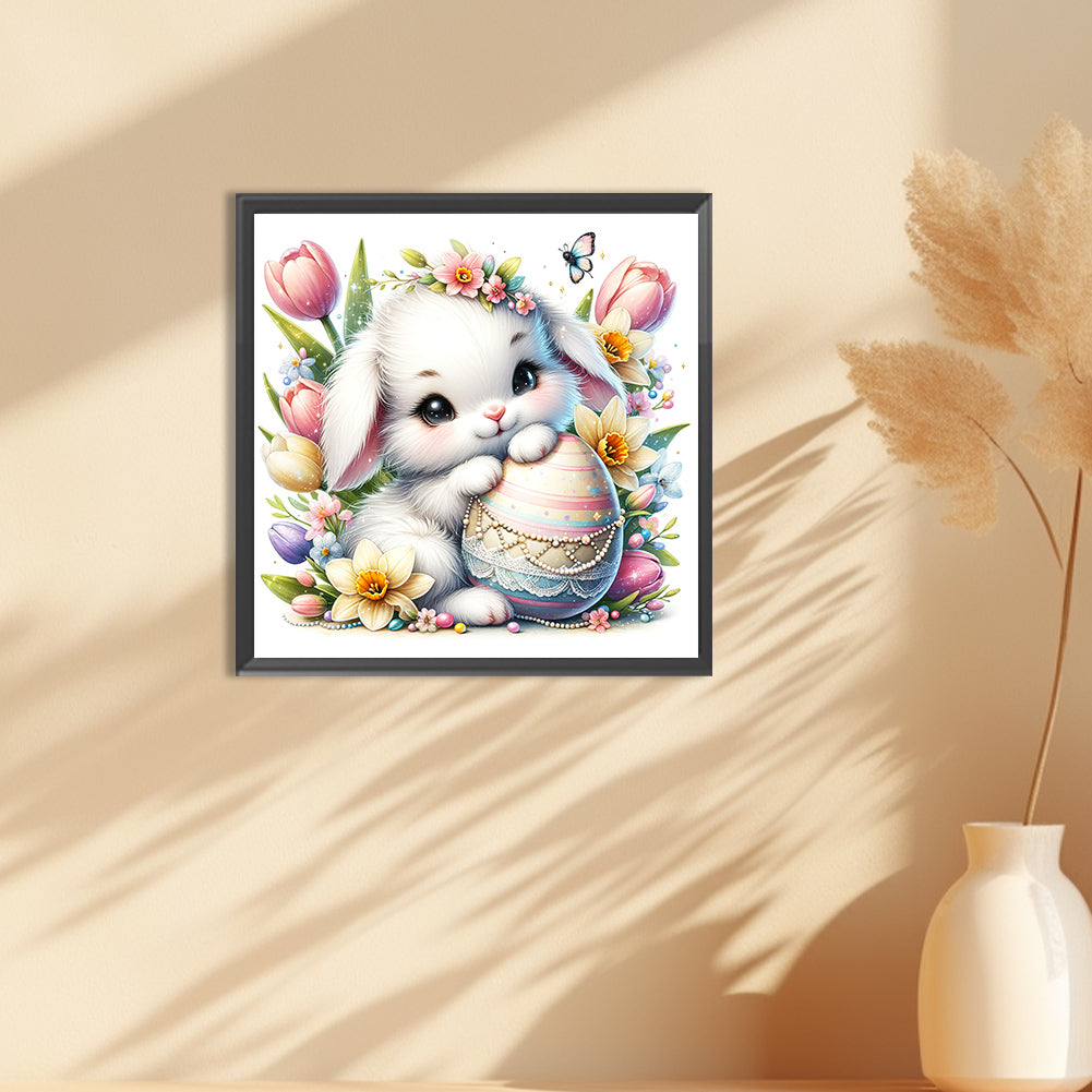 Lop-Eared Rabbit And Easter Eggs - Full Round Drill Diamond Painting 30*30CM