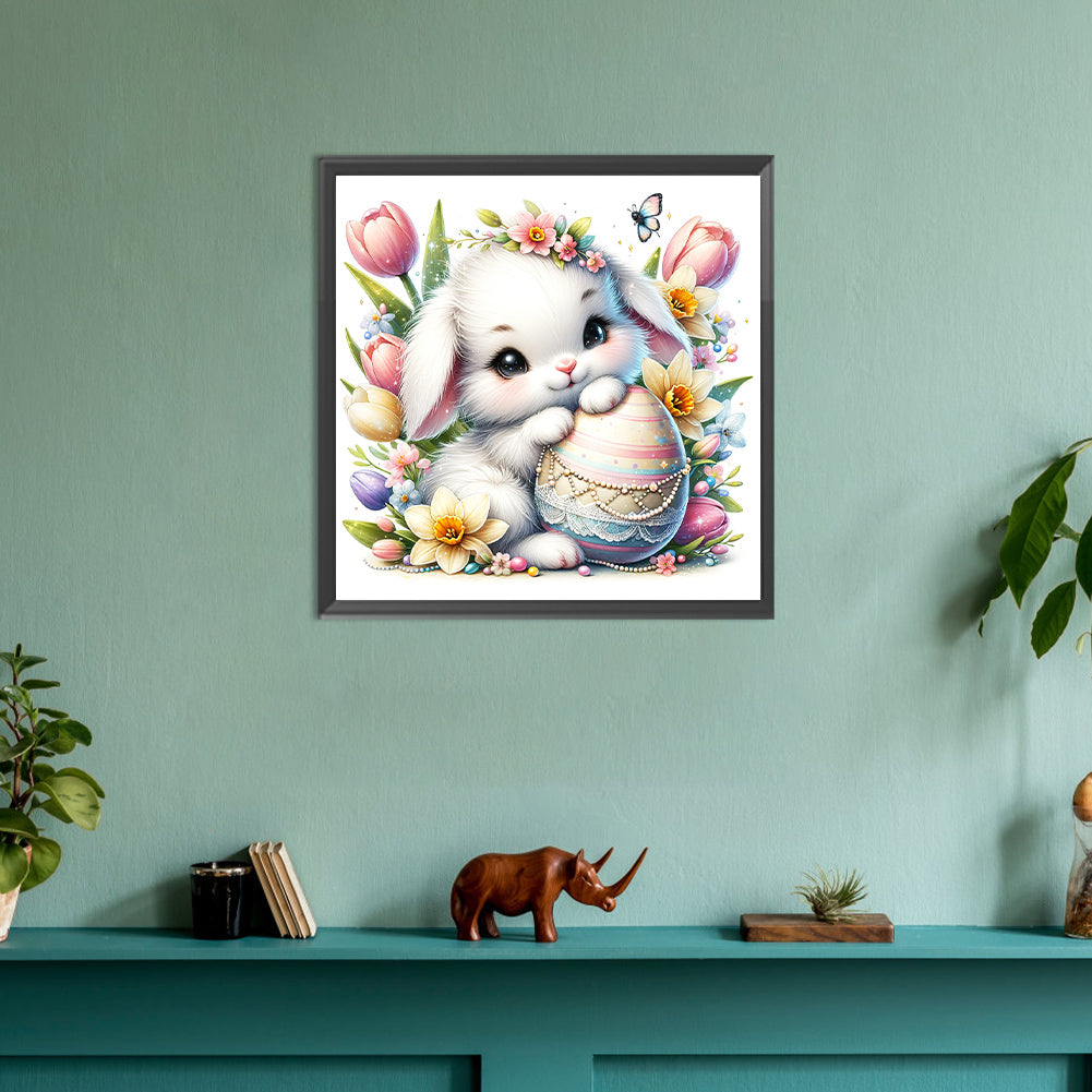 Lop-Eared Rabbit And Easter Eggs - Full Round Drill Diamond Painting 30*30CM