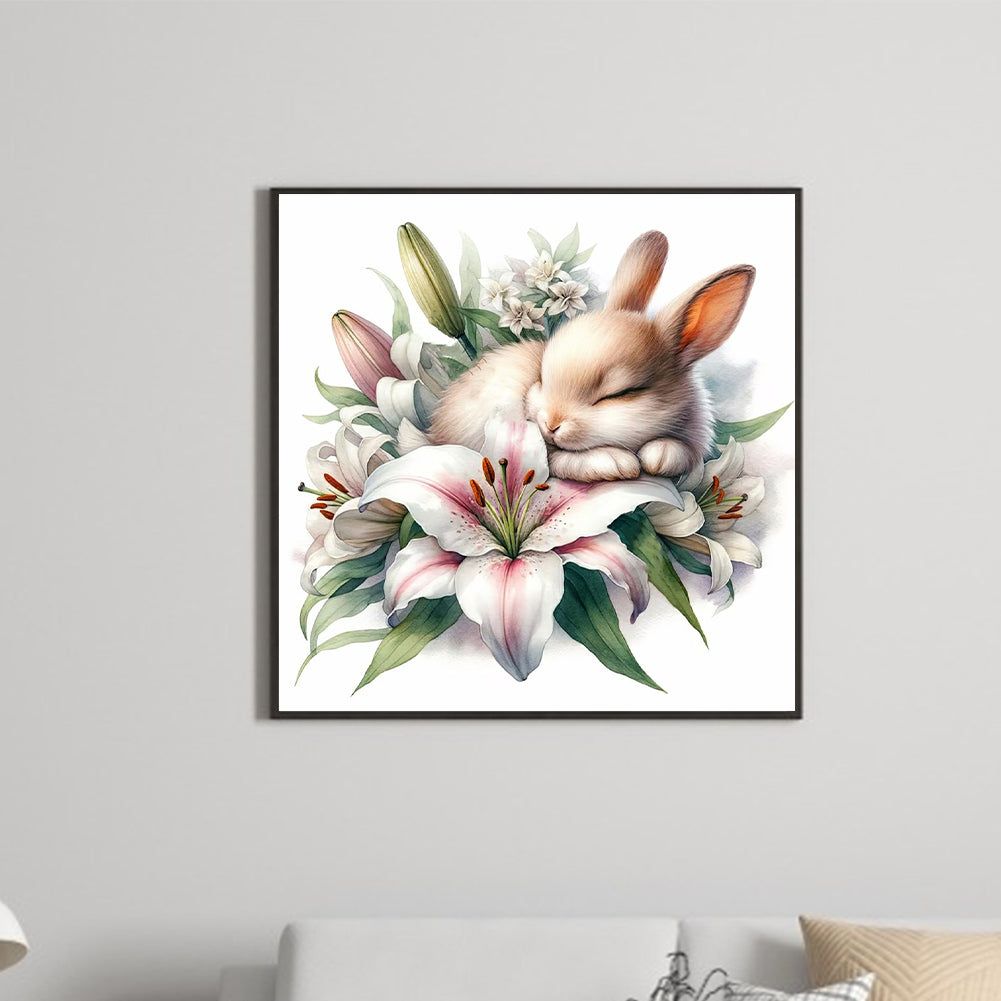 Budding Rabbit - Full Round Drill Diamond Painting 30*30CM