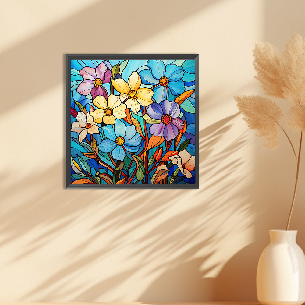 Glass Painting Colorful Daffodils - Full Round Drill Diamond Painting 30*30CM